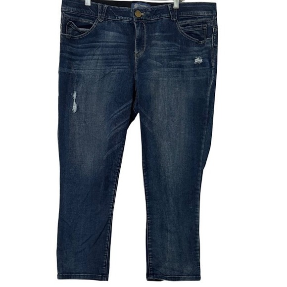 Democracy Denim - Democracy Ab Technology "Ab"solution Distressed Crop Straight Jeans Womens 20W